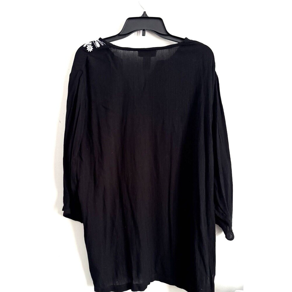 C D Daniels Embroidered Tunic Top Blouse Black Wo… - image 6